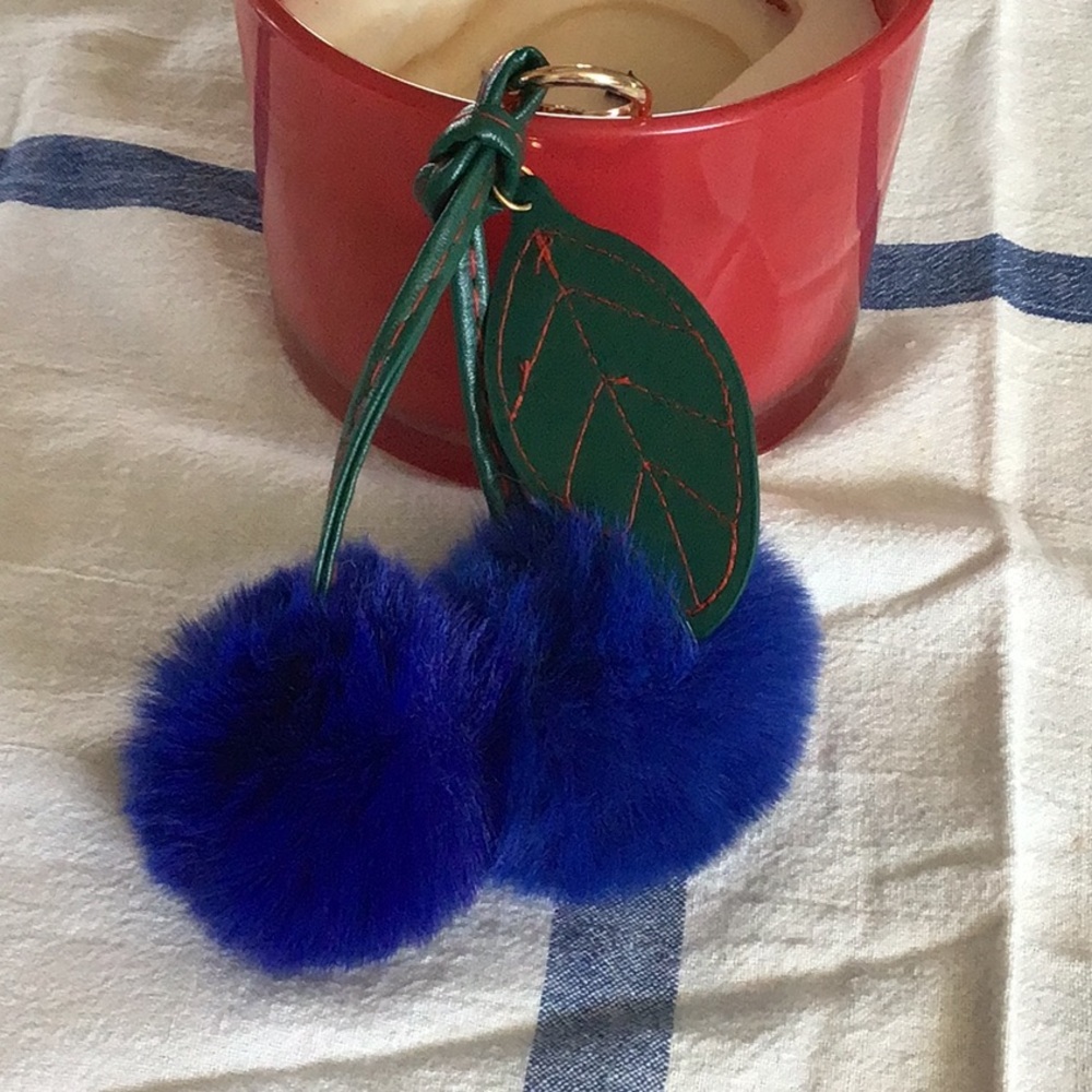 Cute fur Pom Pom bag charm